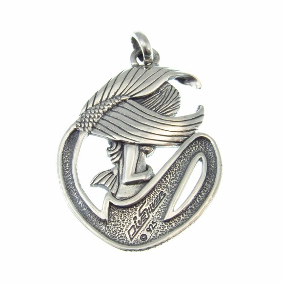 Solid 925 Sterling Silver Celtic Mermaid Goddess Pendant. Nautical Jewelry Gift - Picture 8 of 9